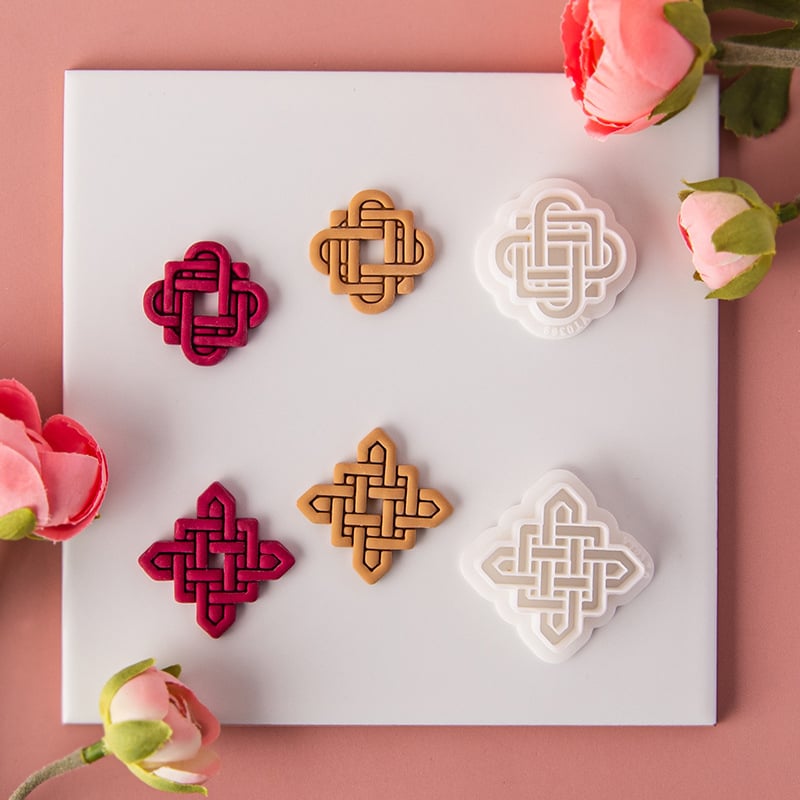 Форма за обици от полимерна глина – традиционен преплетен дизайн, марка Yitao, INS стил, произход Гуандун