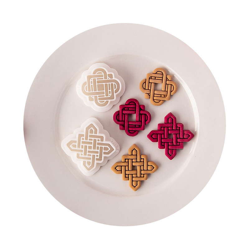 Форма за обици от полимерна глина – традиционен преплетен дизайн, марка Yitao, INS стил, произход Гуандун