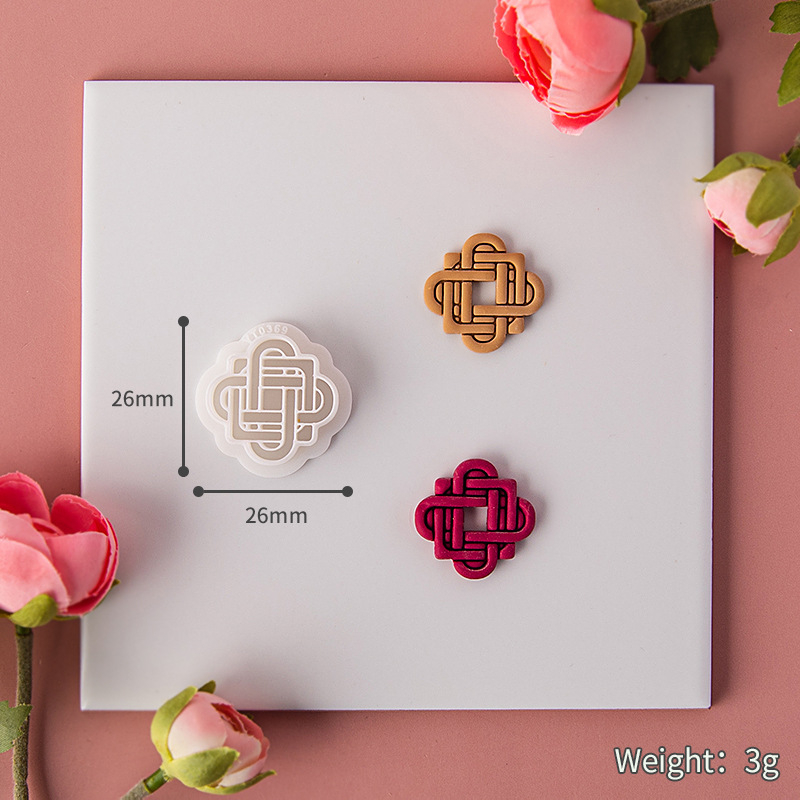 Форма за обици от полимерна глина – традиционен преплетен дизайн, марка Yitao, INS стил, произход Гуандун