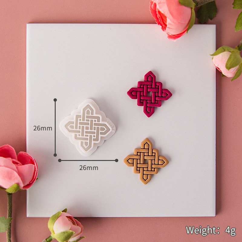 Форма за обици от полимерна глина – традиционен преплетен дизайн, марка Yitao, INS стил, произход Гуандун