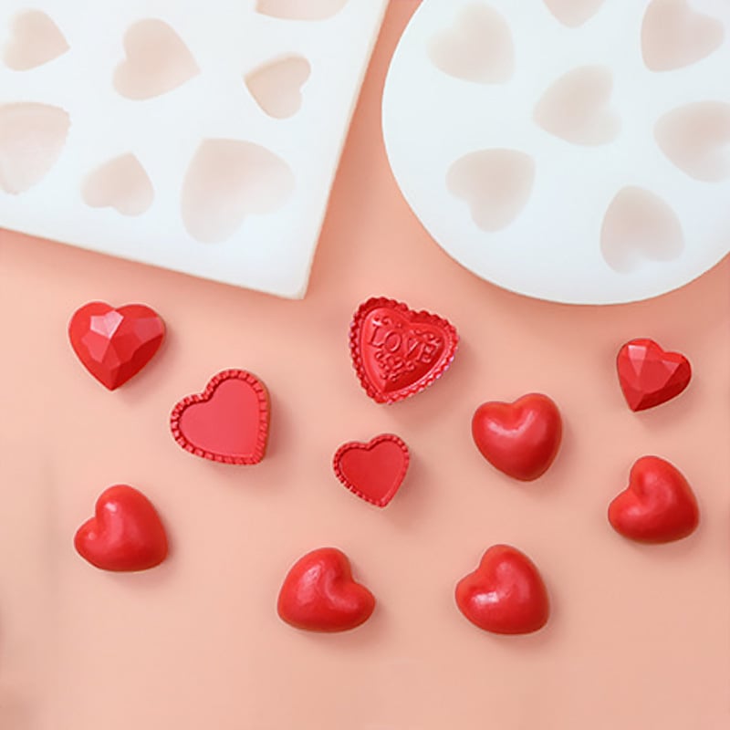 Silikonska kalup u obliku srca za tortu i čokoladu – nepravilnog stila, više oblika srca