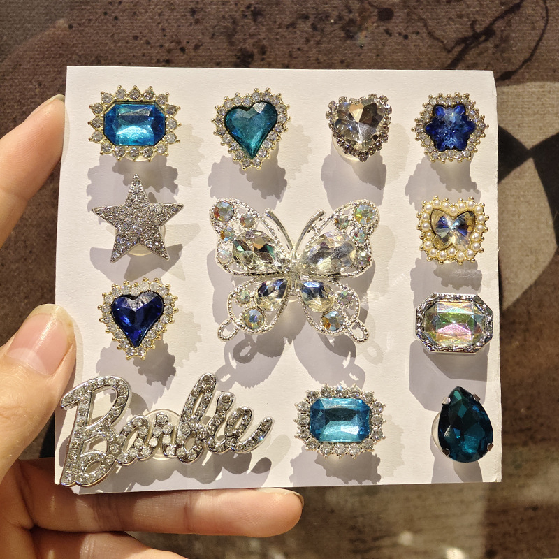 Pantofi în stil Crocs cu floare și perle, modele cu urs și iepure, accent planetar cu diamant, design retro floral, purtare pe tot timpul anului