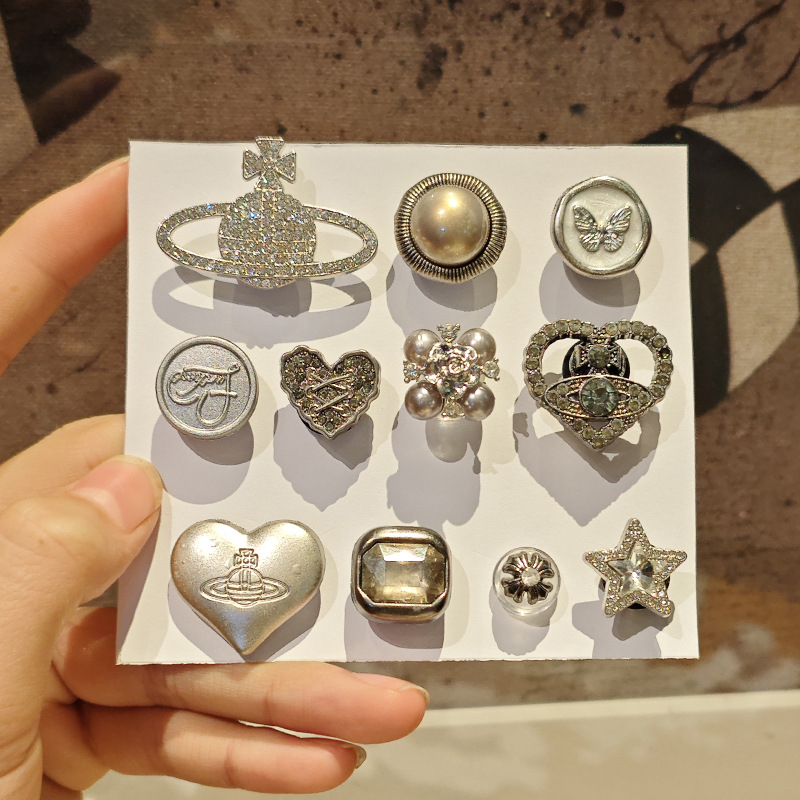 Pantofi în stil Crocs cu floare și perle, modele cu urs și iepure, accent planetar cu diamant, design retro floral, purtare pe tot timpul anului