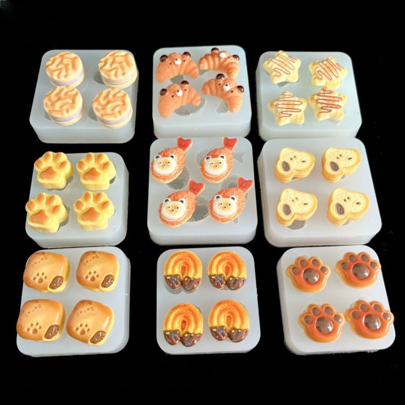 Silikonska kalupa za pećenje s više oblika: škampi kuglice, sendvić keksi, kroasan i oblici mačjih šapa