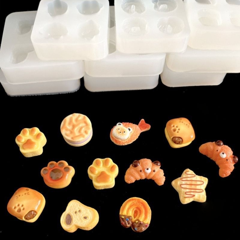 Silikonska kalupa za pećenje s više oblika: škampi kuglice, sendvić keksi, kroasan i oblici mačjih šapa