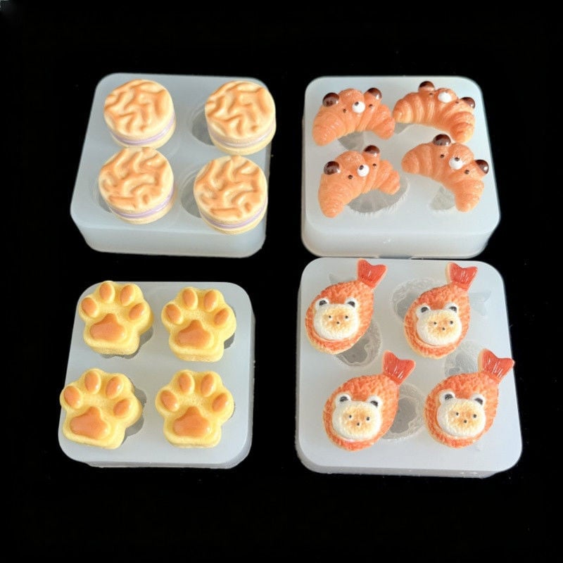 Silikonska kalupa za pećenje s više oblika: škampi kuglice, sendvić keksi, kroasan i oblici mačjih šapa