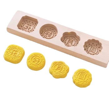 Drveni kalup za Moon Cake i rižin kolač — Golden Eagle kalup za pečenje, oblik pravilnog mnogougla, materijal drvo