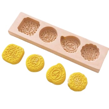 Drveni kalup za Moon Cake i rižin kolač — Golden Eagle kalup za pečenje, oblik pravilnog mnogougla, materijal drvo