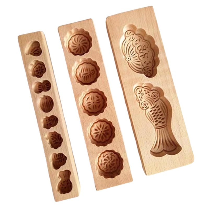 Drveni kalup za Moon Cake i rižin kolač — Golden Eagle kalup za pečenje, oblik pravilnog mnogougla, materijal drvo