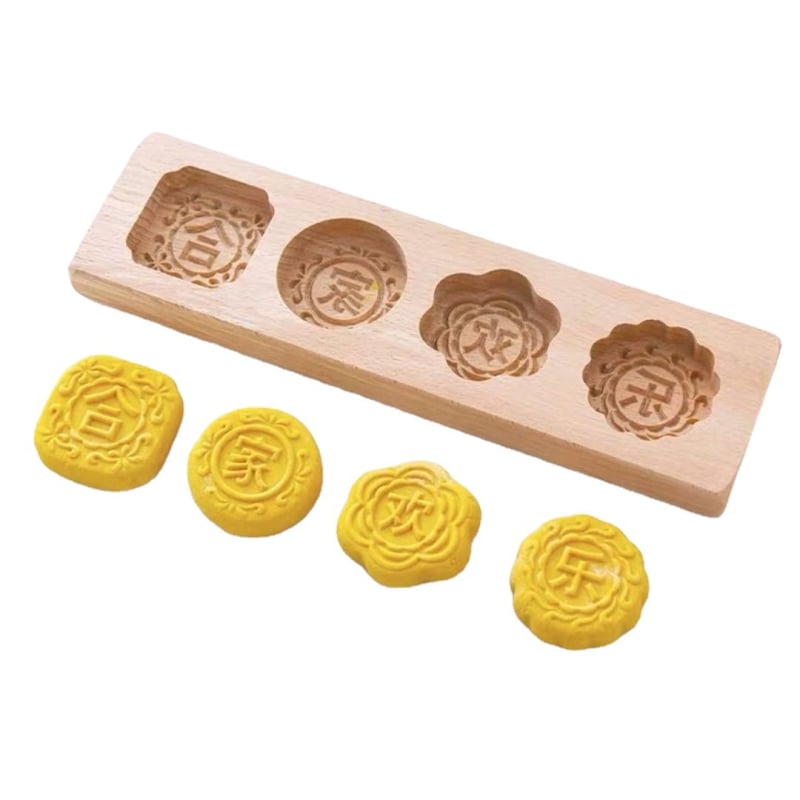 Drveni kalup za Moon Cake i rižin kolač — Golden Eagle kalup za pečenje, oblik pravilnog mnogougla, materijal drvo