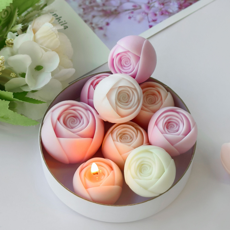 Silicone Candle Mold - oblik ruže, nepravilan oblik, moderni minimalistički dizajn (Materijal: Silikon; Oblik: Nepravilan; Namjena: Izrada svijeća)