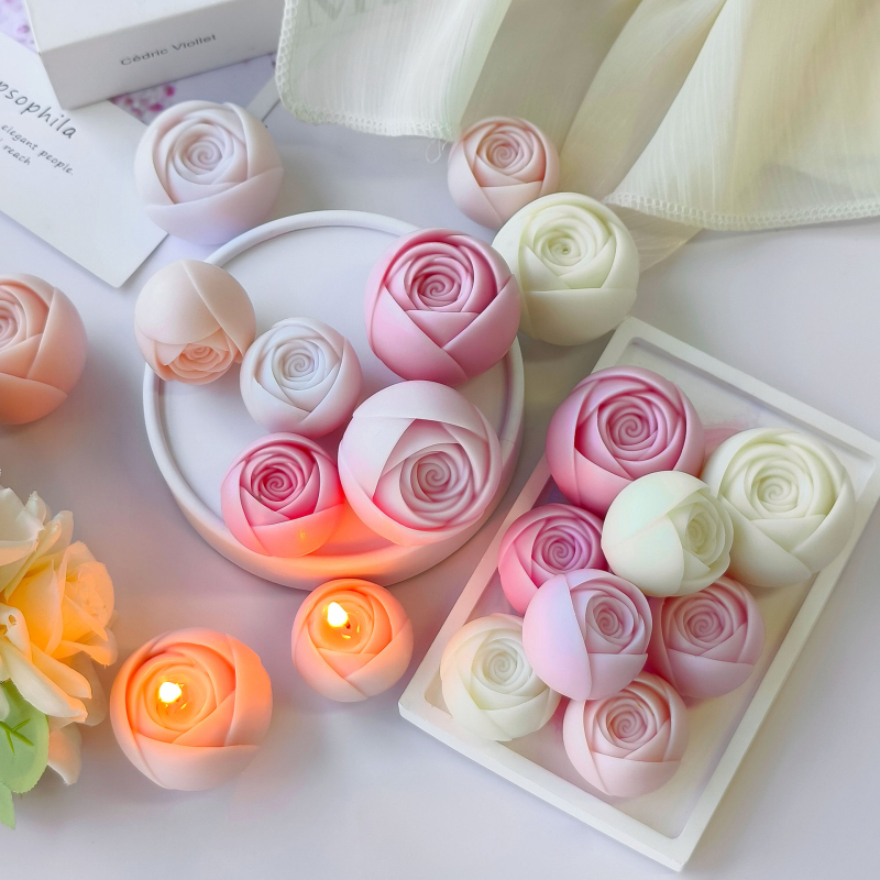 Silicone Candle Mold - oblik ruže, nepravilan oblik, moderni minimalistički dizajn (Materijal: Silikon; Oblik: Nepravilan; Namjena: Izrada svijeća)