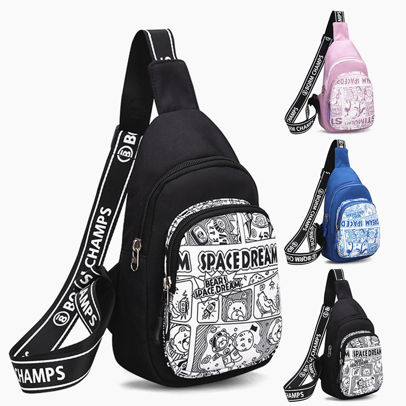 Detský nylonový ruksak, Unisex, Japonský štýl, Zipsové zapínanie, vnútorná kapsa na zips