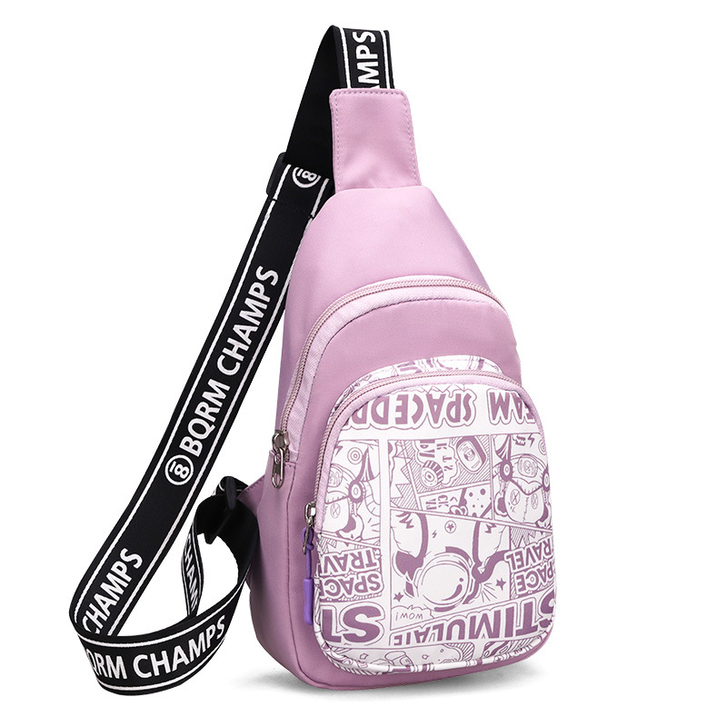 Detský nylonový ruksak, Unisex, Japonský štýl, Zipsové zapínanie, vnútorná kapsa na zips