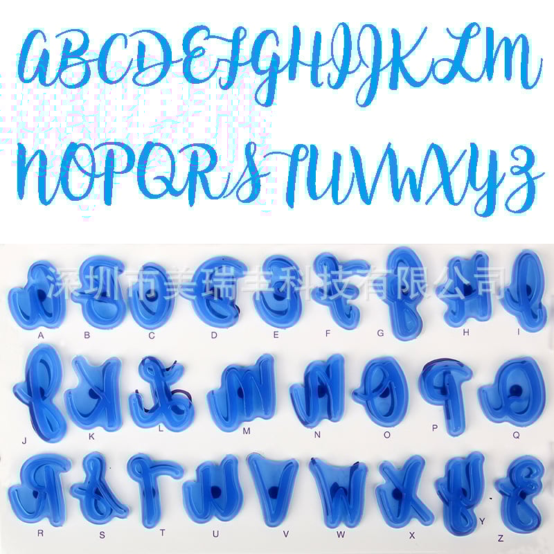 Plastična kalupa za kekse s pomičnim alfanumeričkim slovima i simbolima za DIY pečenje