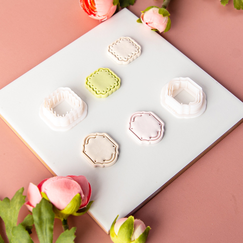 Yi Tao Молд за обеци от мека глина, ретро геометричен дизайн, рамкова форма за обеци и висулки, формообразуващ инструмент за глина