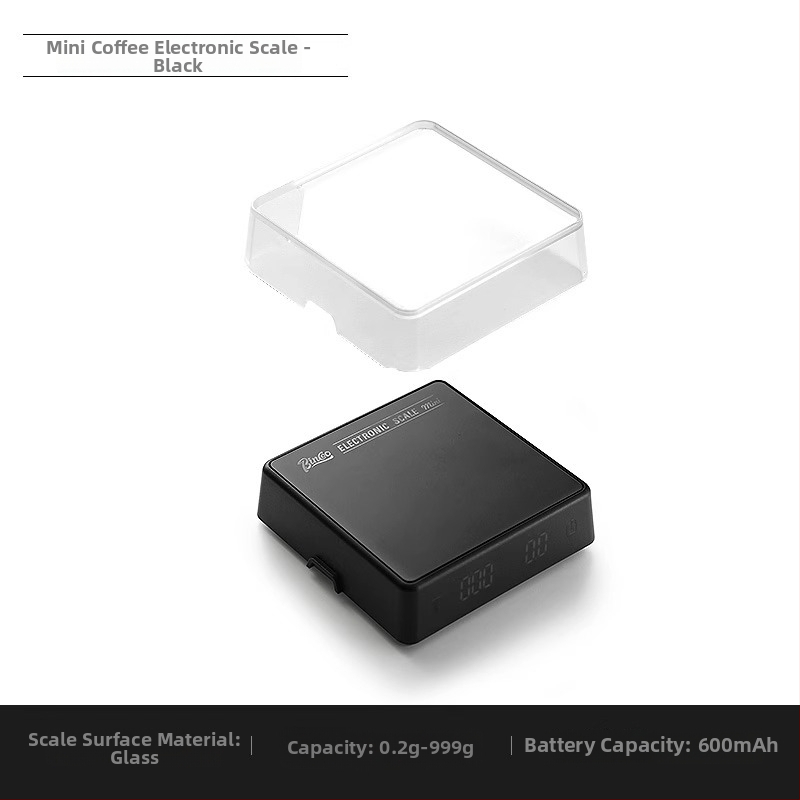 Bincoo Ψηφιακή ζυγαριά καφέ – μέτρηση κόκκων για ιταλικό εσπρέσο, έξυπνη ζυγαριά pour-over, ABS+walnut σώμα, μοντέρνο απλό, ελαφρύ ρετρό στυλ