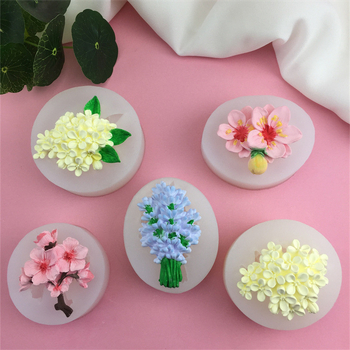 Szilikon csokoládé forma szilva virág, barack virág, osmanthus és levendula motívumokkal sütéshez