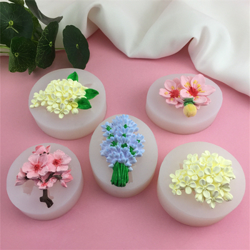 Szilikon csokoládé forma szilva virág, barack virág, osmanthus és levendula motívumokkal sütéshez