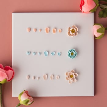 Комплект форми за обеци от глина – уникален дизайн на цвете с листчета, декоративна режеща форма за DIY изработване на бижута