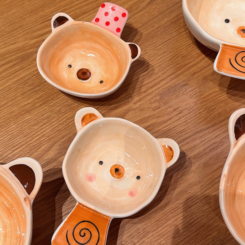 Porcelanska zdjela s karikaturalnim uzorkom, nepravilnog oblika, pogodna za mikrovalnu pećnicu, za jogurt, salatu i deserte.