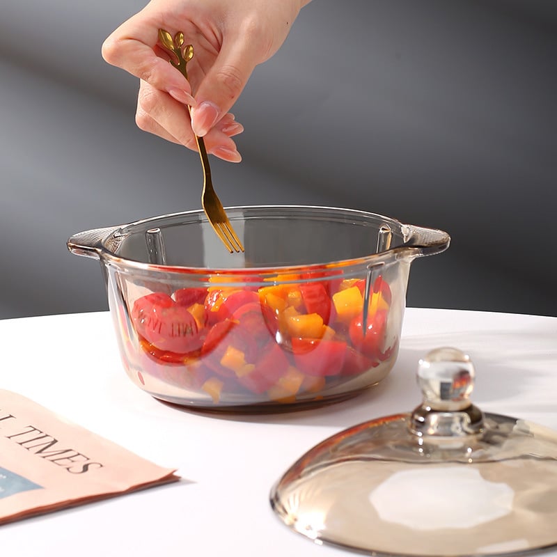 Стъклена купа, кръгла форма, еднокомпонентно формоване, модерен стил, неподходяща за микровълнова печка