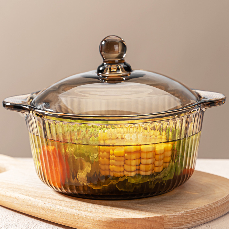 Стъклена купа, кръгла форма, еднокомпонентно формоване, модерен стил, неподходяща за микровълнова печка