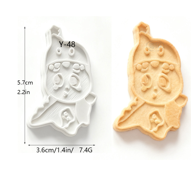 Kalup za kekse s 3D zvjezdanim crtić dizajnom; plastika; nepravilan oblik; alat za utiskivanje (reljef) tijekom pečenja