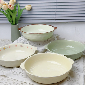 Керамична купа за супа, INS стил, различни шарки, неравна форма, подглазурно оцветяване
