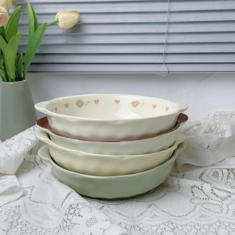 Керамична купа за супа, INS стил, различни шарки, неравна форма, подглазурно оцветяване