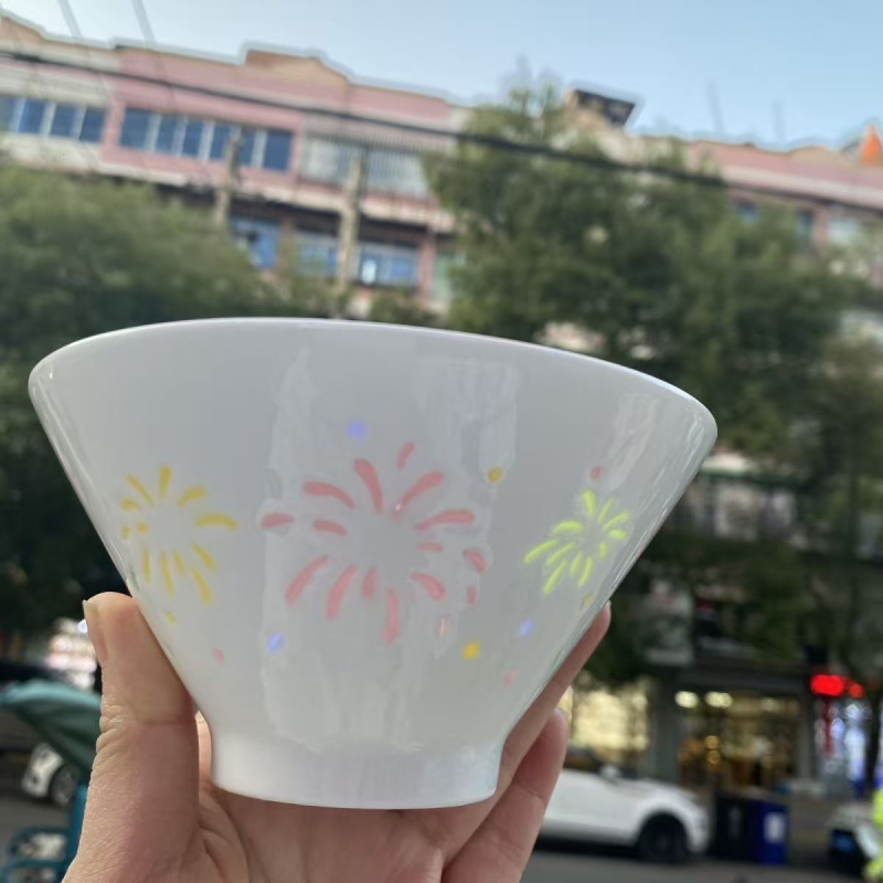 Порцеланова купа за супа, флорален мотив, под глазура, микровълнова безопасна, персонализируема Jingzhi за домашна употреба