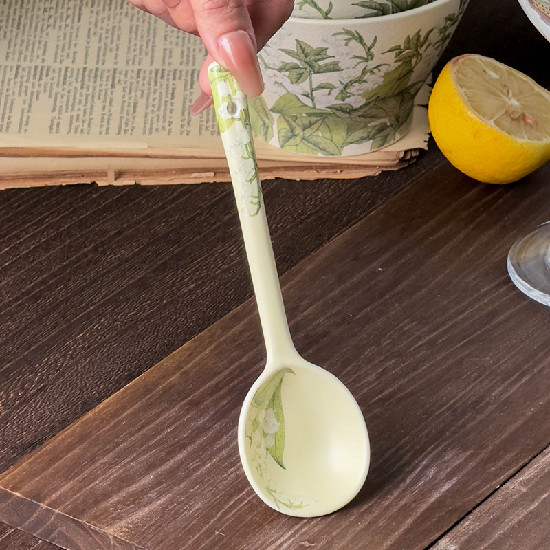 Керамична купа с флорална шарка, скандинавски стил, кръгла форма, подходяща за микровълнова