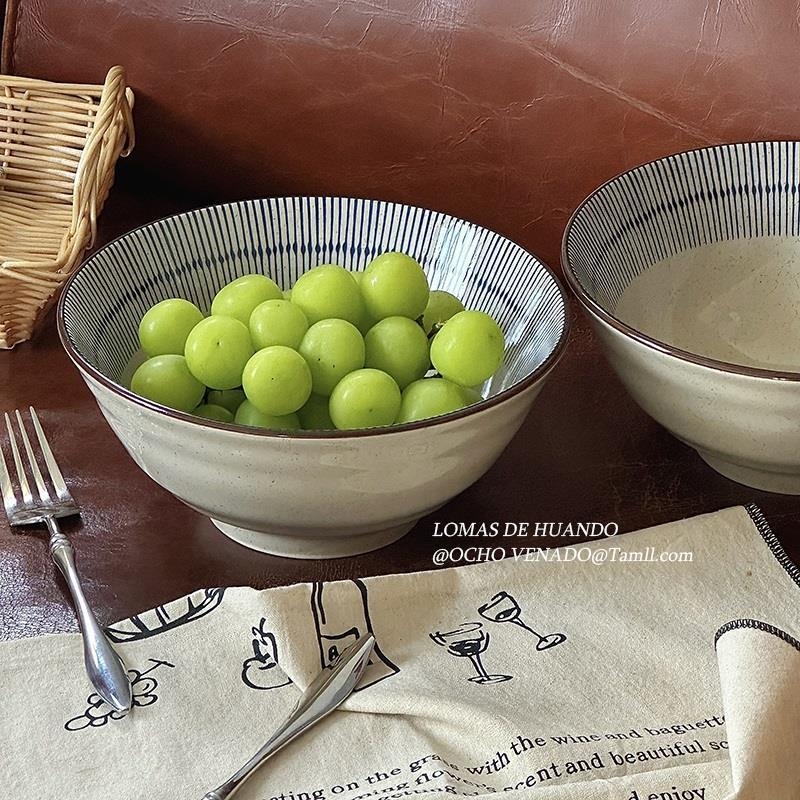 Керамична купа за лапша в японски стил с подглазурно покритие