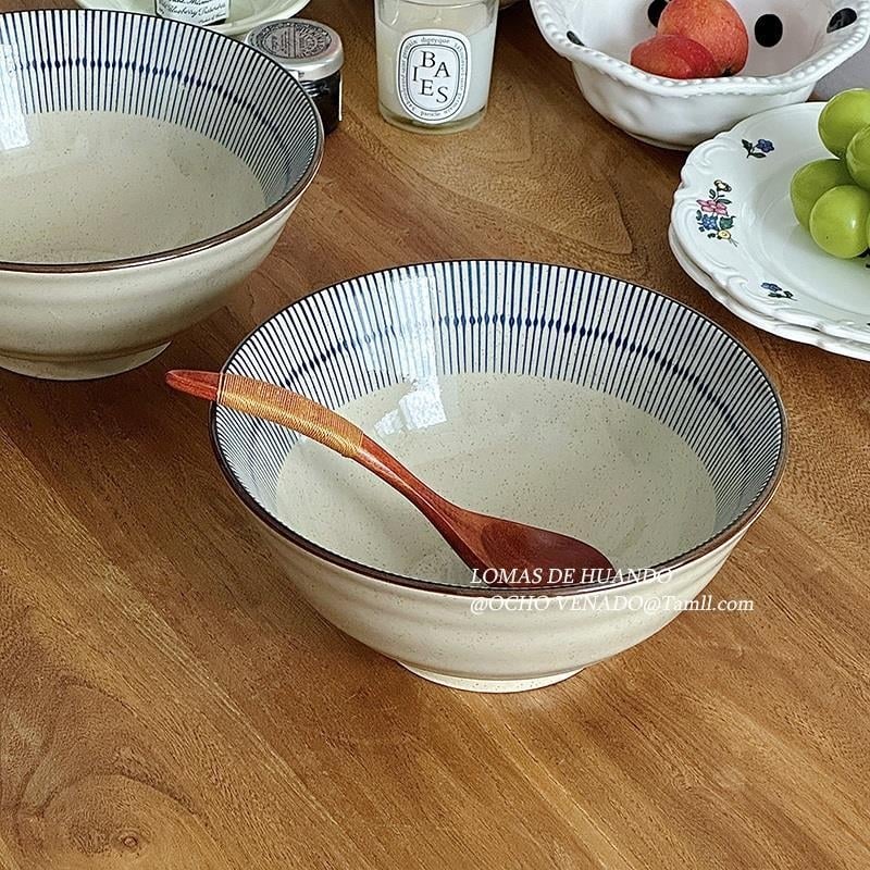 Керамична купа за лапша в японски стил с подглазурно покритие