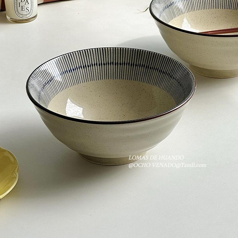 Керамична купа за лапша в японски стил с подглазурно покритие