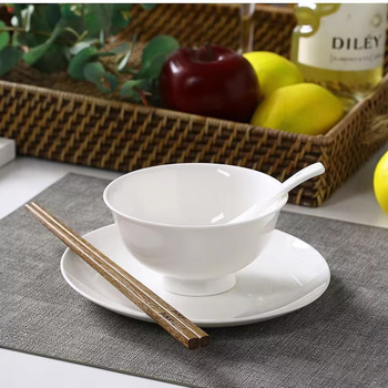 Set zdjela od kostnog porculana, više od 45% kostne prašine, otporno na mikrovalnu, moderni minimalistički stil, glazirana površina