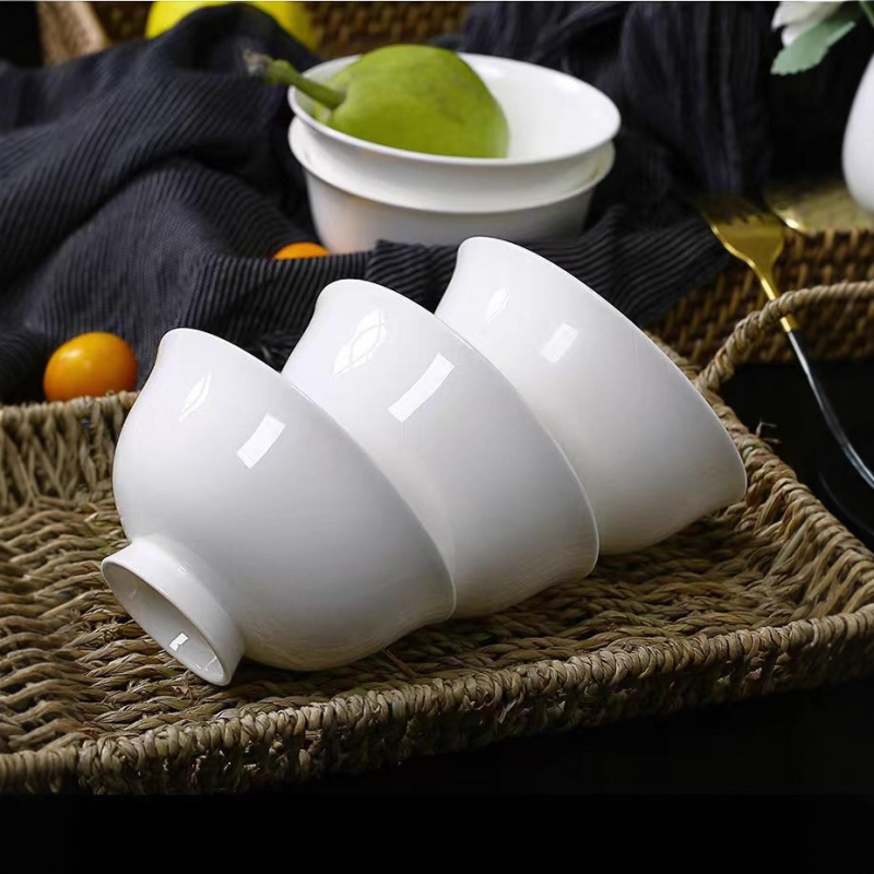 Set zdjela od kostnog porculana, više od 45% kostne prašine, otporno na mikrovalnu, moderni minimalistički stil, glazirana površina