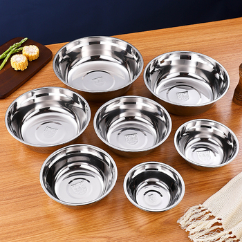 Комплект от неръждаема стомана 304: удебелени купи за супа и прибори за хранене, хранителен клас, за хотели и столови, електроплатирана повърхност