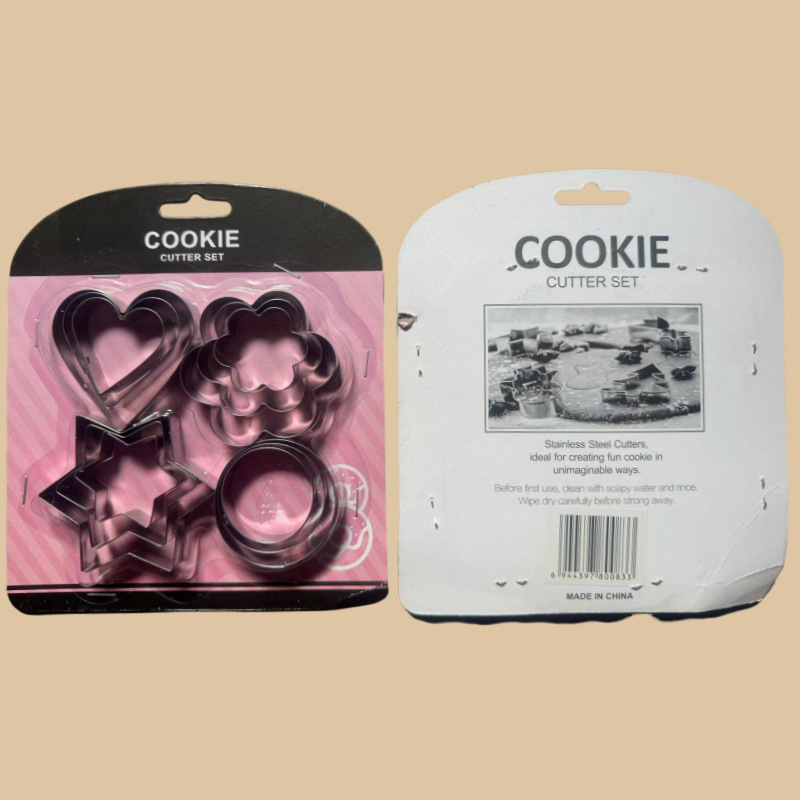 Sada 12 nerezových formičiek na sušienky a fondant, nepravidelné tvary pre pečenie