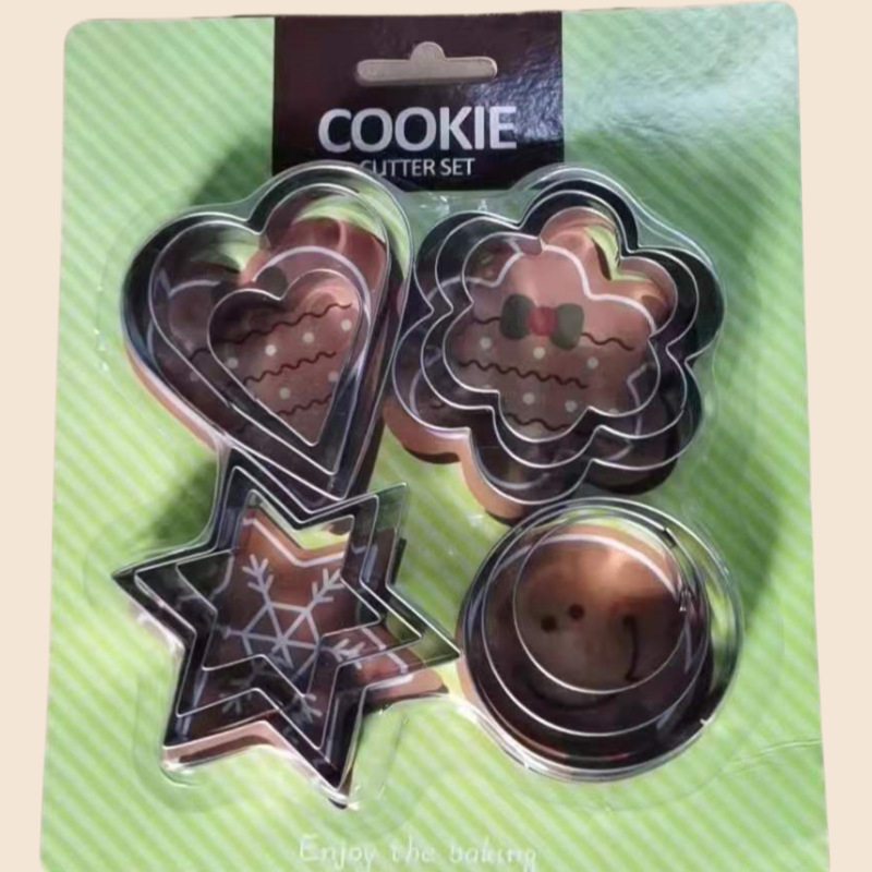 Sada 12 nerezových formičiek na sušienky a fondant, nepravidelné tvary pre pečenie