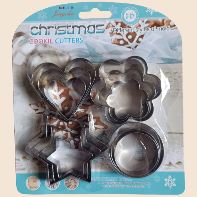 Sada 12 nerezových formičiek na sušienky a fondant, nepravidelné tvary pre pečenie