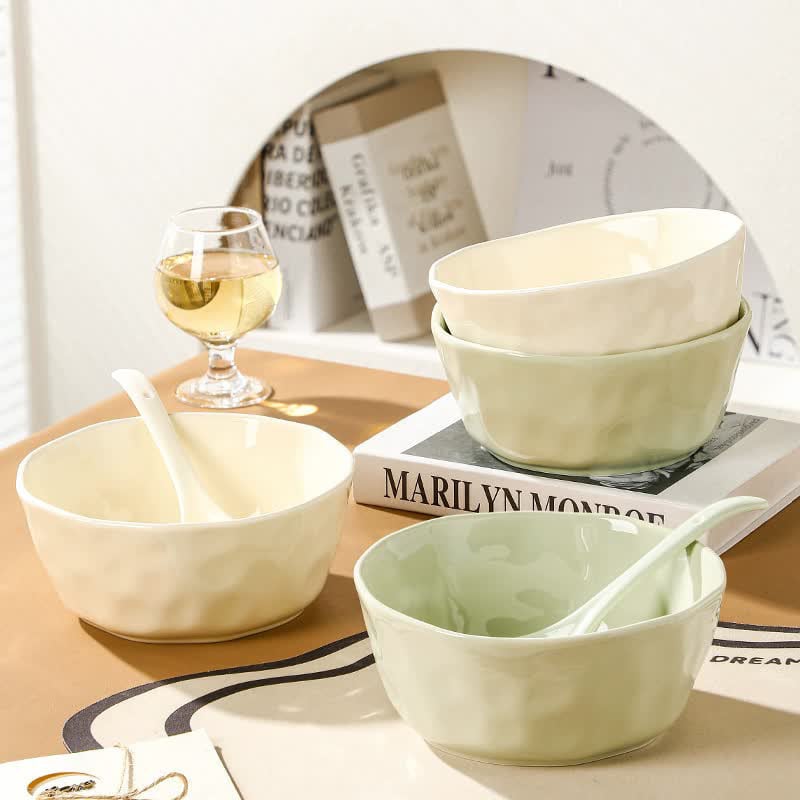 Керамична купа за супа, ориз и нудли, кръгла форма, Нов китайски стил, без микровълнова