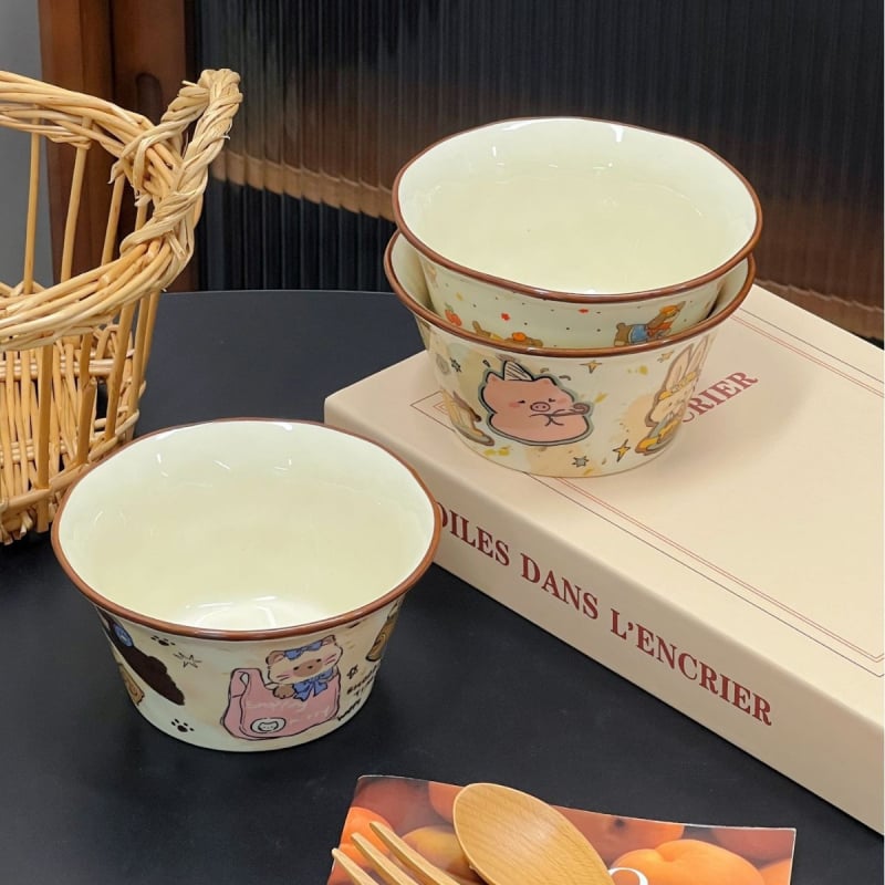 Керамична оризова купичка с форма на шапка, ръчно оформен модел, микровълнова подходяща, възможност за печат на лого