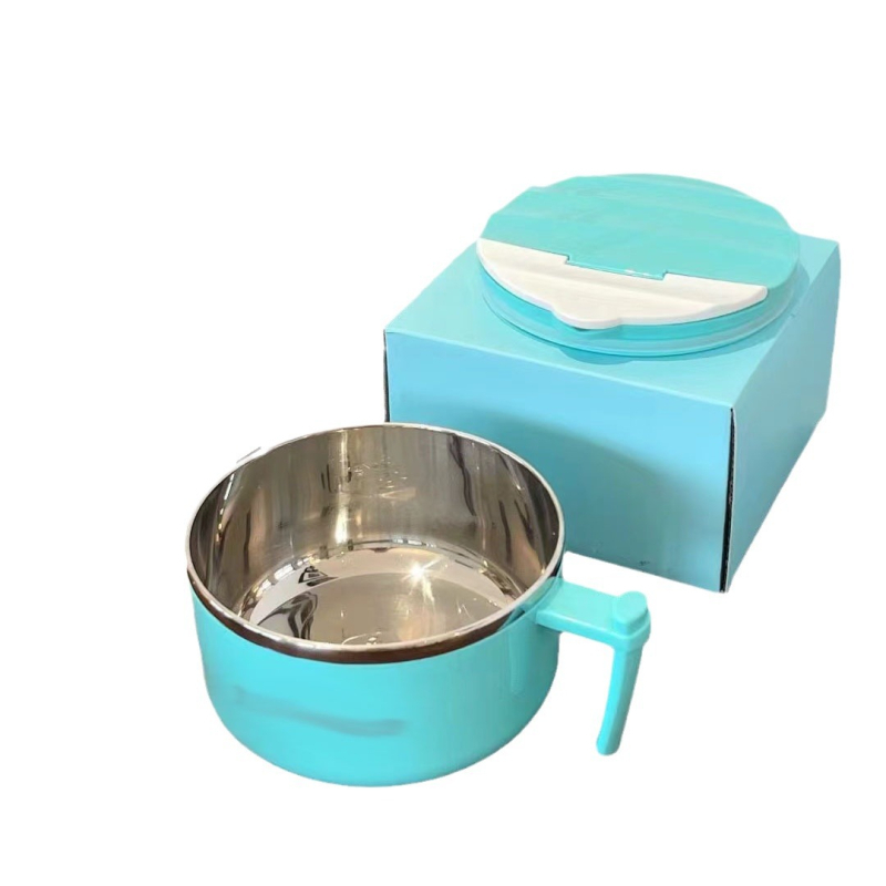 Купа за лапша от 304 неръждаема стомана с капак, японски стил, дренажна за инстантна лапша