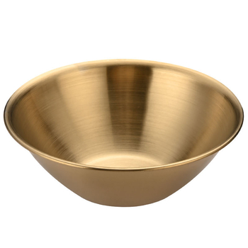 Неръждаема стоманена купа, корейски стил, кръгла, подходяща за микровълнова, повърхност с позлатено покритие