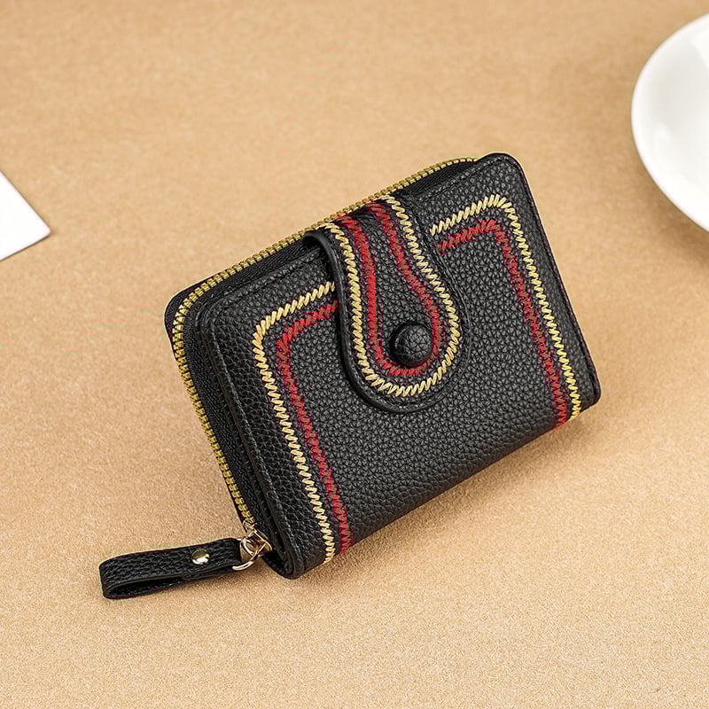 Moteriška monetų piniginė iš PU odos su užtrauktuku, Yijian prekės ženklas, apsauga nuo vagystės, ruduo 2024