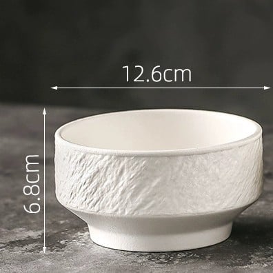 Porcelanska zdjela za jelo, jednofarbni dizajn, lagani luksuzni stil, okrugli oblik, pogodna za mikrovalnu