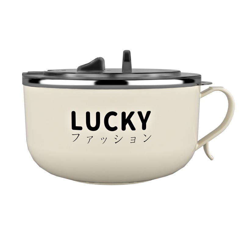Nerđajući čelik instantna zdjela za rezance s poklopcem, okrugli oblik, glazirana površina, mogućnost prilagodbe