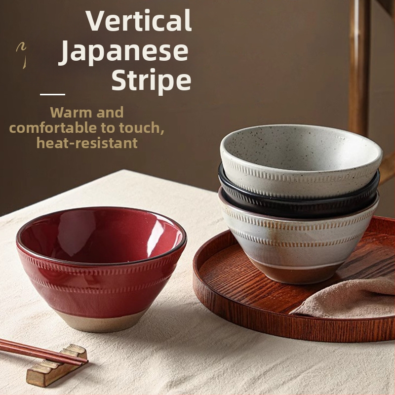 Keramička zdjela za rezance u japanskom stilu, retro nepravilnog oblika, kompatibilna s mikrovalnom pećnicom