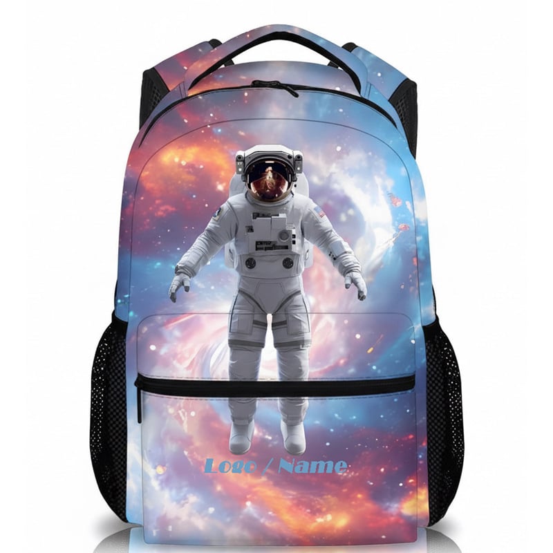 Rucsac unisex, cu temă spațială, din nylon, pentru elevi din învățământul primar, respirabil, impermeabil și cu protecție a coloanei vertebrale